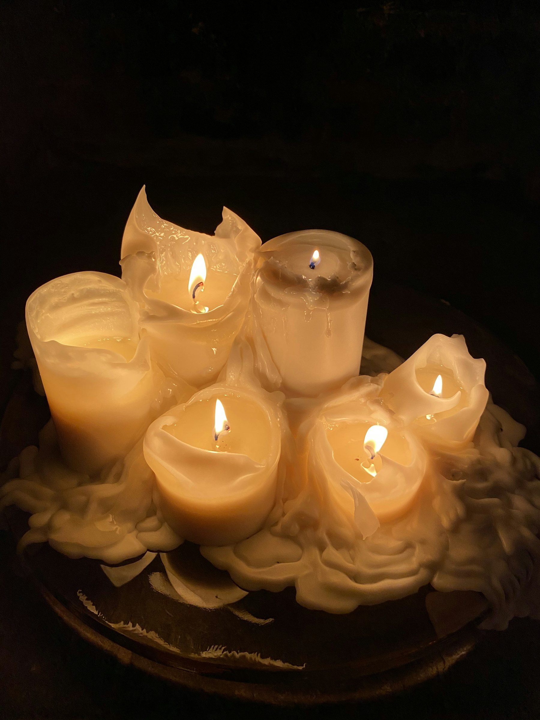 Lit candles in the private treatment room